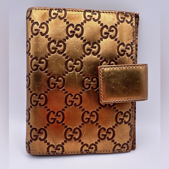 Gucci Handbags - Gucci agenda metallic bronze